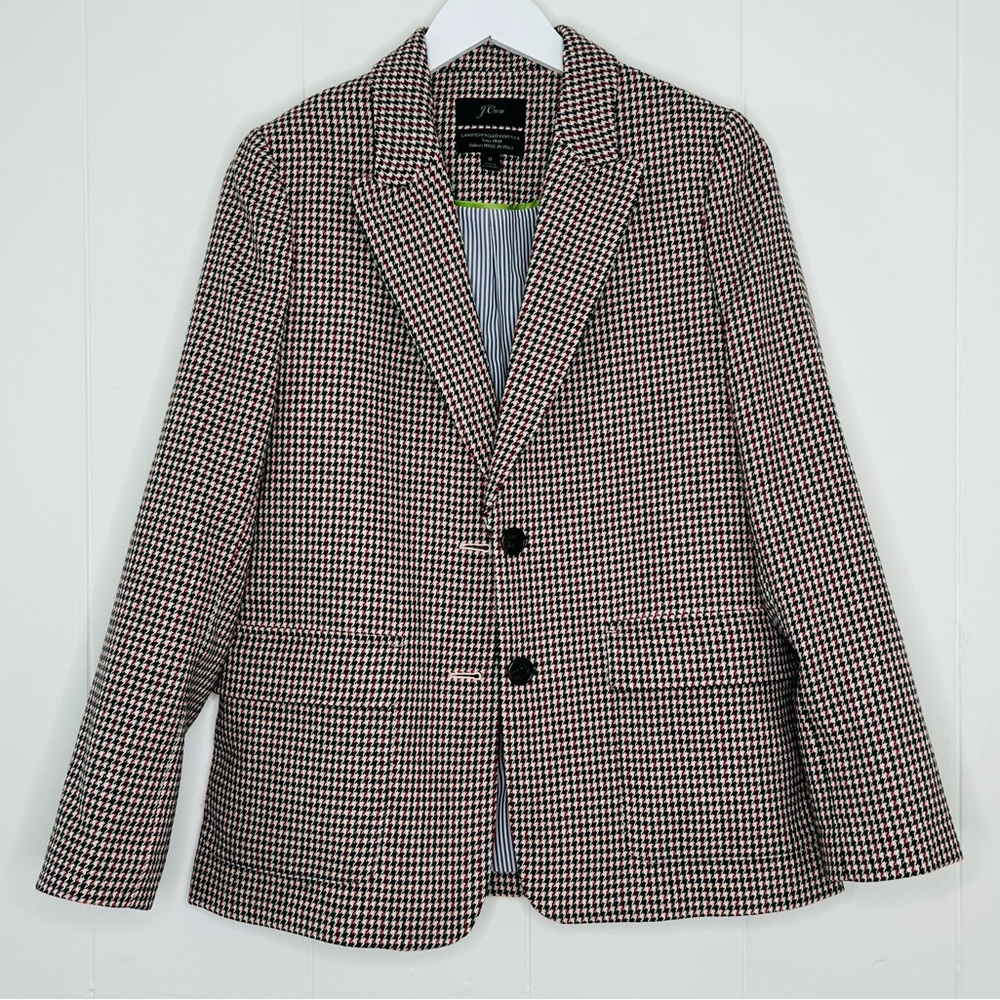J. Crew Black and White Houndstooth Blazer